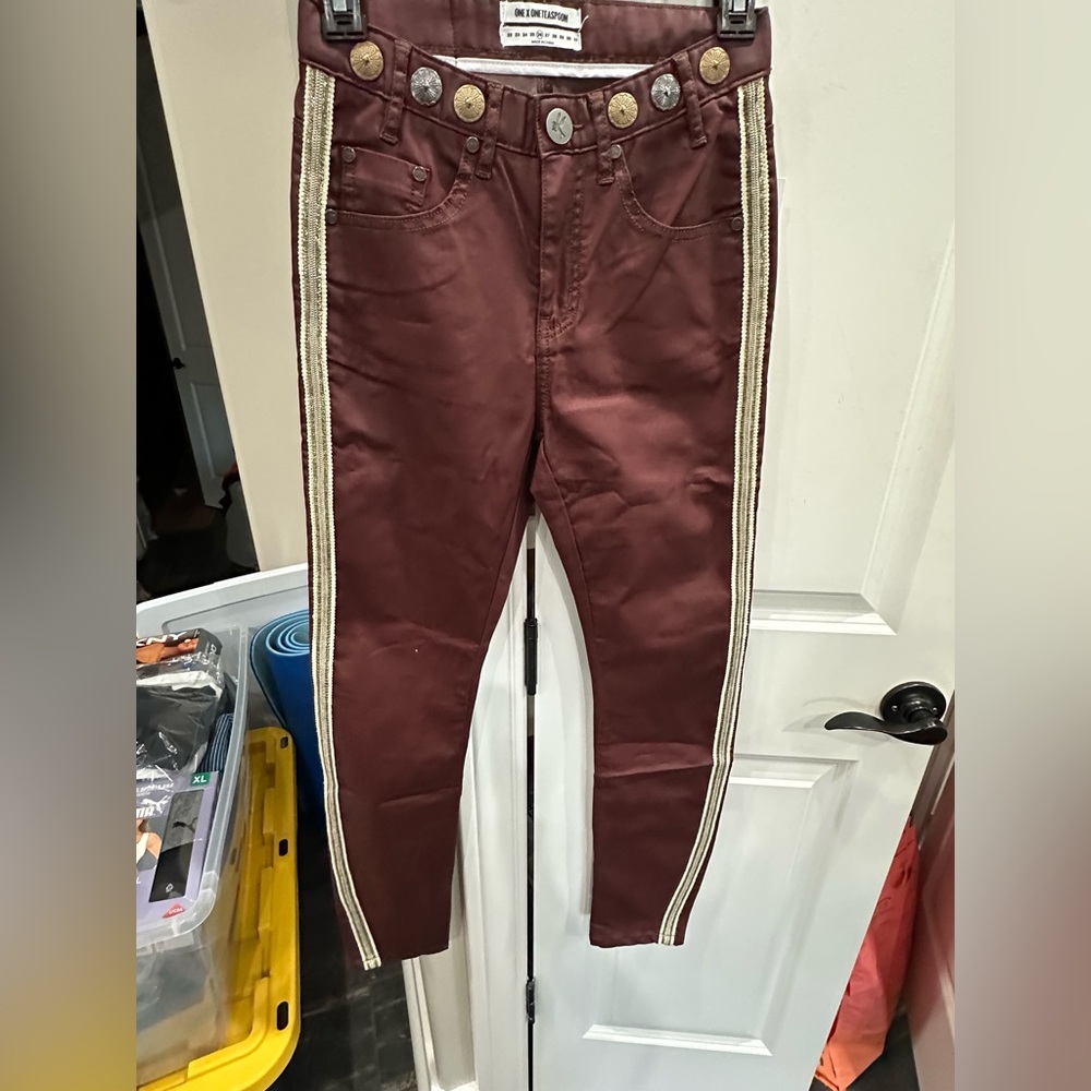 One Teaspoon Brown and Gold Jeans
